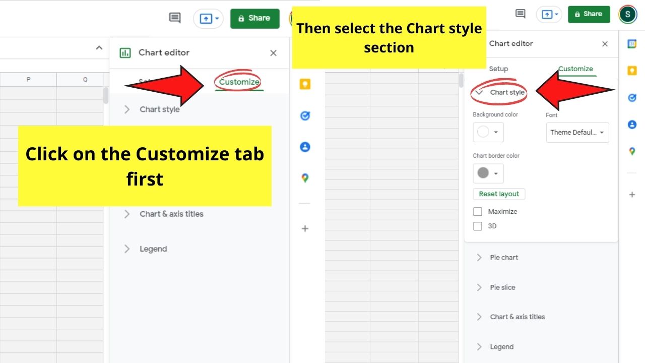 How to Create a Pie Chart in Google Docs by Editing in Google Sheets Step 6.2