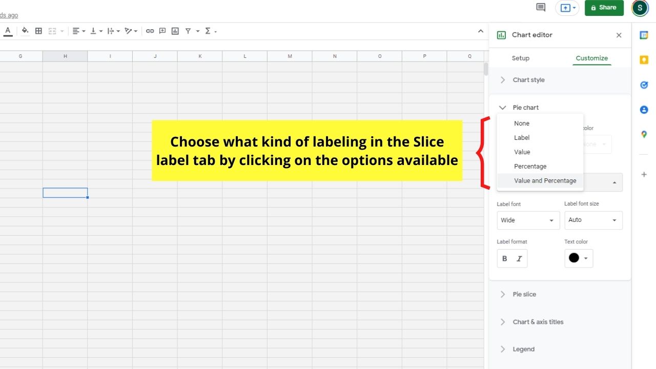 How to Create a Pie Chart in Google Docs by Editing in Google Sheets Step 8.2