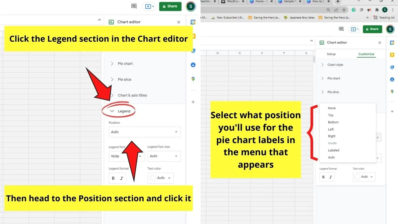 How to Create a Pie Chart in Google Docs by Editing in Google Sheets Step 9