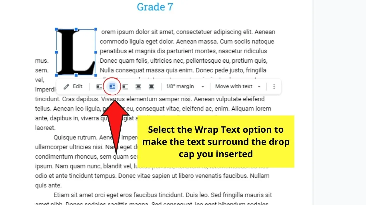 How to Do a Drop Cap in Google Docs Step 6.2