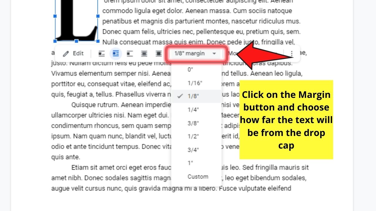 How to Do a Drop Cap in Google Docs Step 6.3