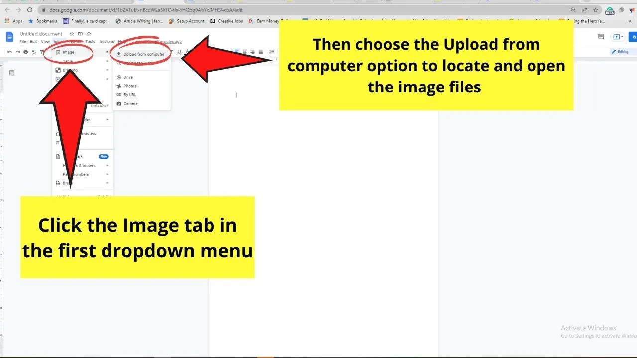 How to Overlap Images in Google Docs by Adjusting Text Wrap Step 2