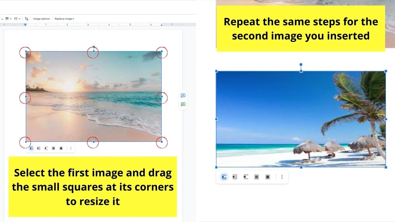 How to Overlap Images in Google Docs by Adjusting Text Wrap Step 3
