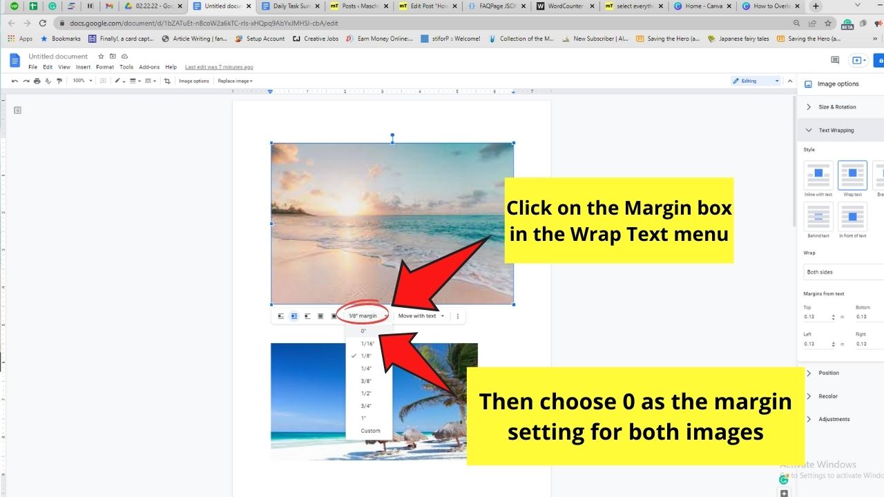 How to Overlap Images in Google Docs by Adjusting Text Wrap Step 5