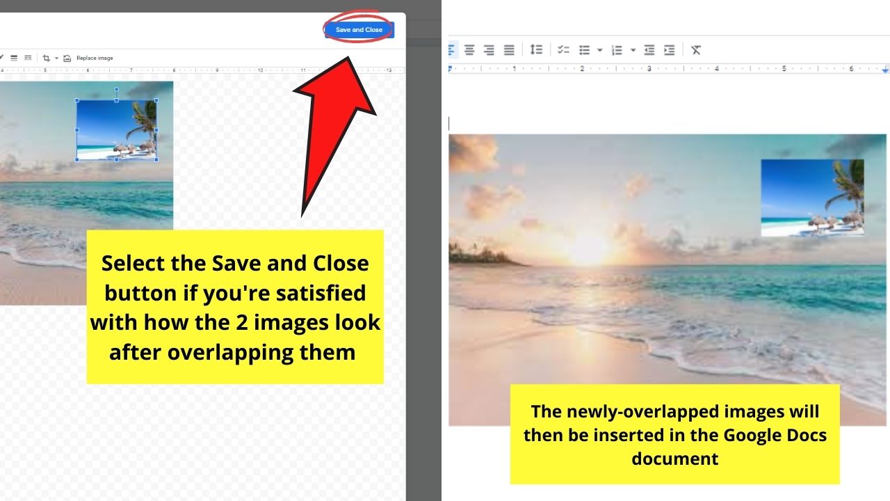 How to Overlap Images in Google Docs through the Drawing Tool Step 5