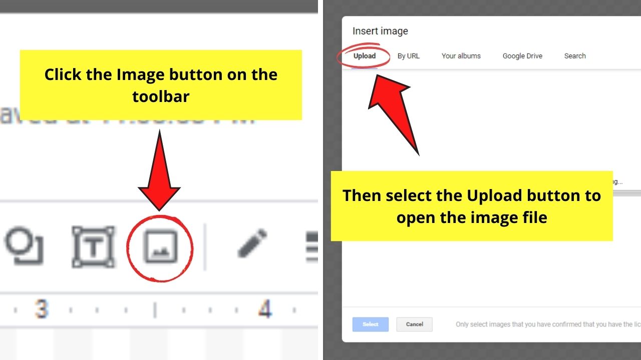 How to Put an Image Behind Text in Google Docs Using the Drawing Feature Step 2