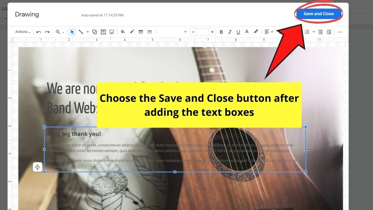 How to Put an Image Behind Text in Google Docs Using the Drawing Feature Step 4