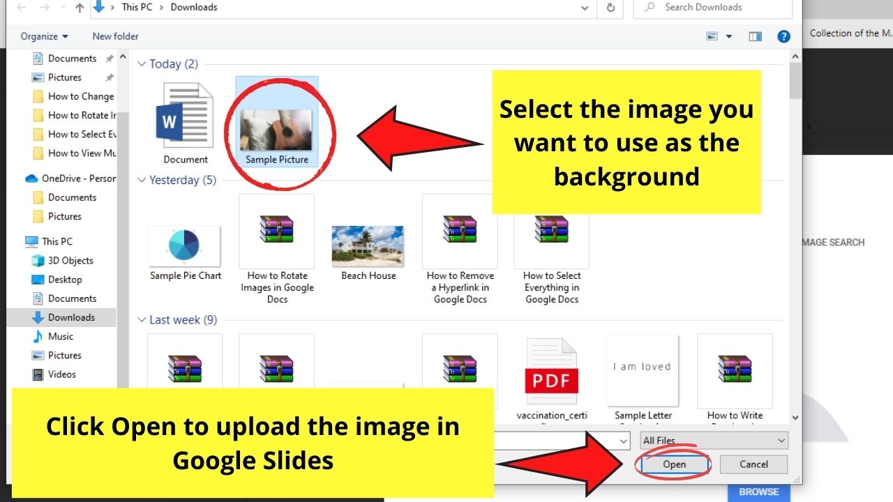 How to Put an Image Behind Text in Google Docs by Inserting Background in Google Slides Step 2.2