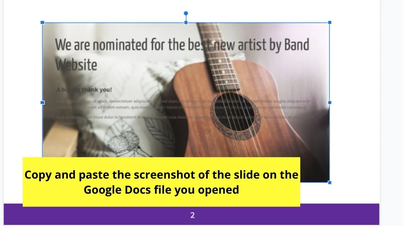 How to Put an Image Behind Text in Google Docs by Inserting Background in Google Slides Step 4