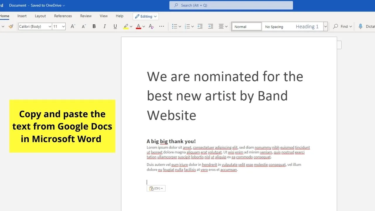 How to Put an Image Behind Text in Google Docs by Inserting Background in Microsoft Word Step 2