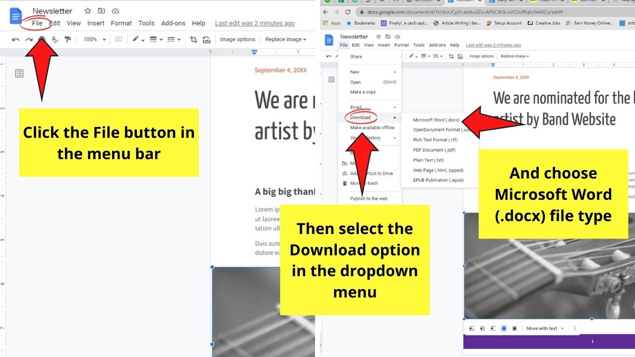 How to Put an Image Behind Text in Google Docs by Inserting Background in Microsoft Word Step 3