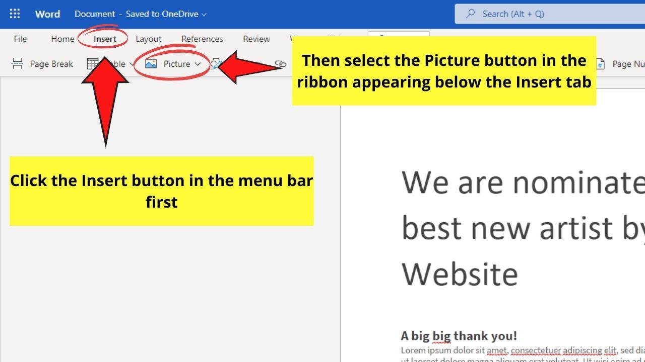 How to Put an Image Behind Text in Google Docs by Inserting Background in Microsoft Word Step 4.1