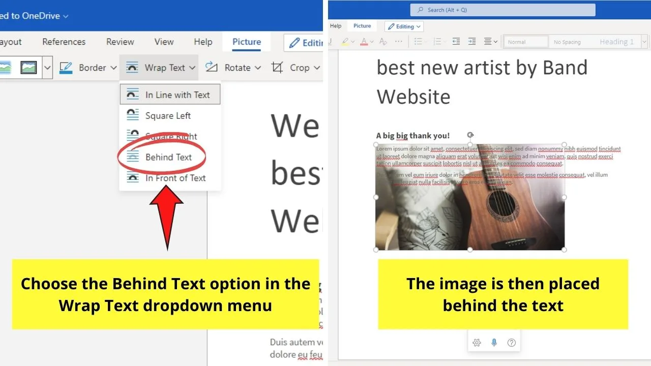 How to Put an Image Behind Text in Google Docs by Inserting Background in Microsoft Word Step 5.2