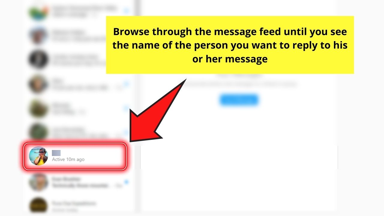 How to Reply to a Message on Instagram through the Web Version Step 2
