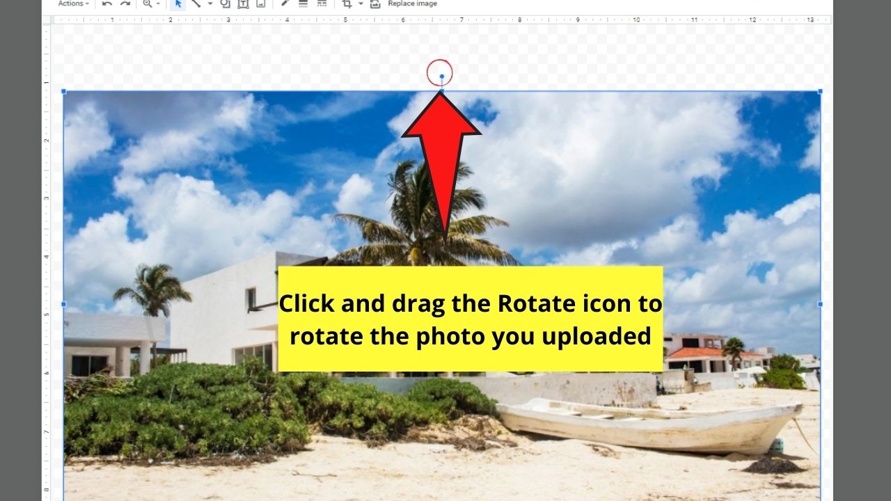 How to Rotate Images in Google Docs with the Drawing Tool Step 4