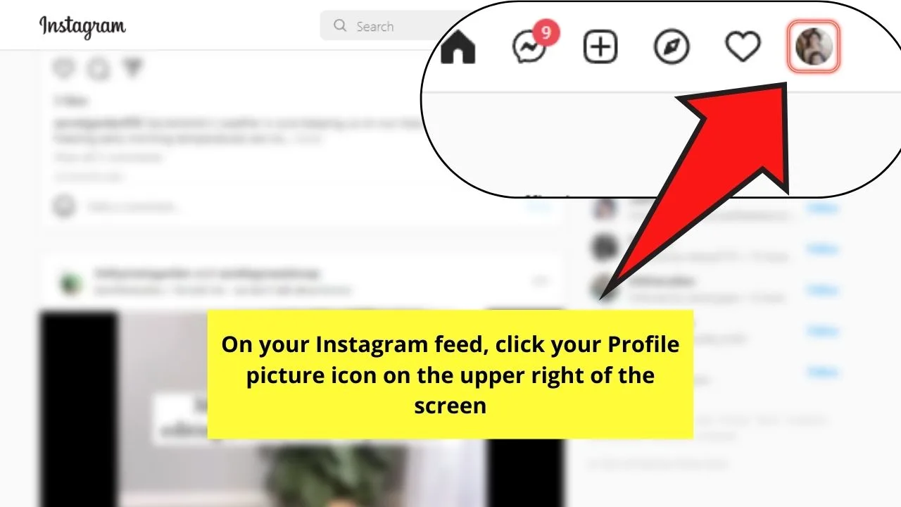 How to Unread Messages on Instagram Switching Account Types on Desktop Step 1