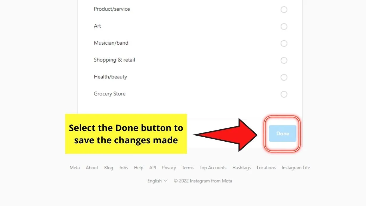 How to Unread Messages on Instagram Switching Account Types on Desktop Step 5.2