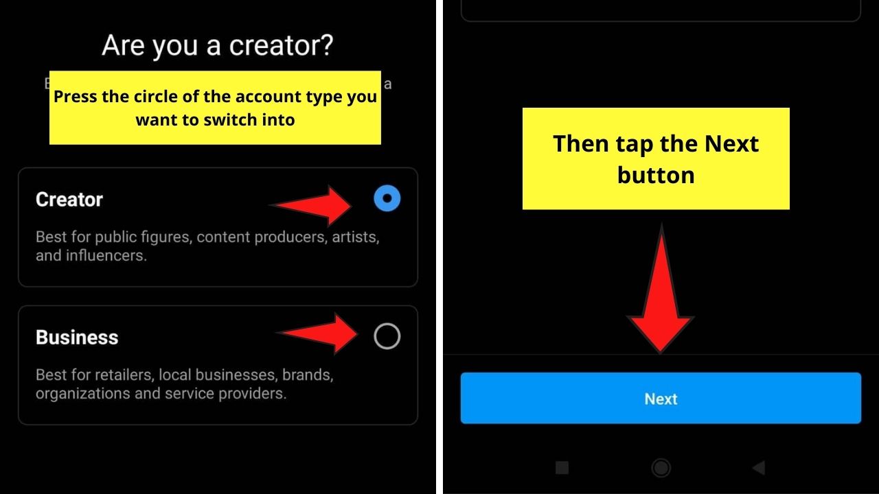 How to Unread Messages on Instagram Switching Account Types on Mobile App Step 5.1
