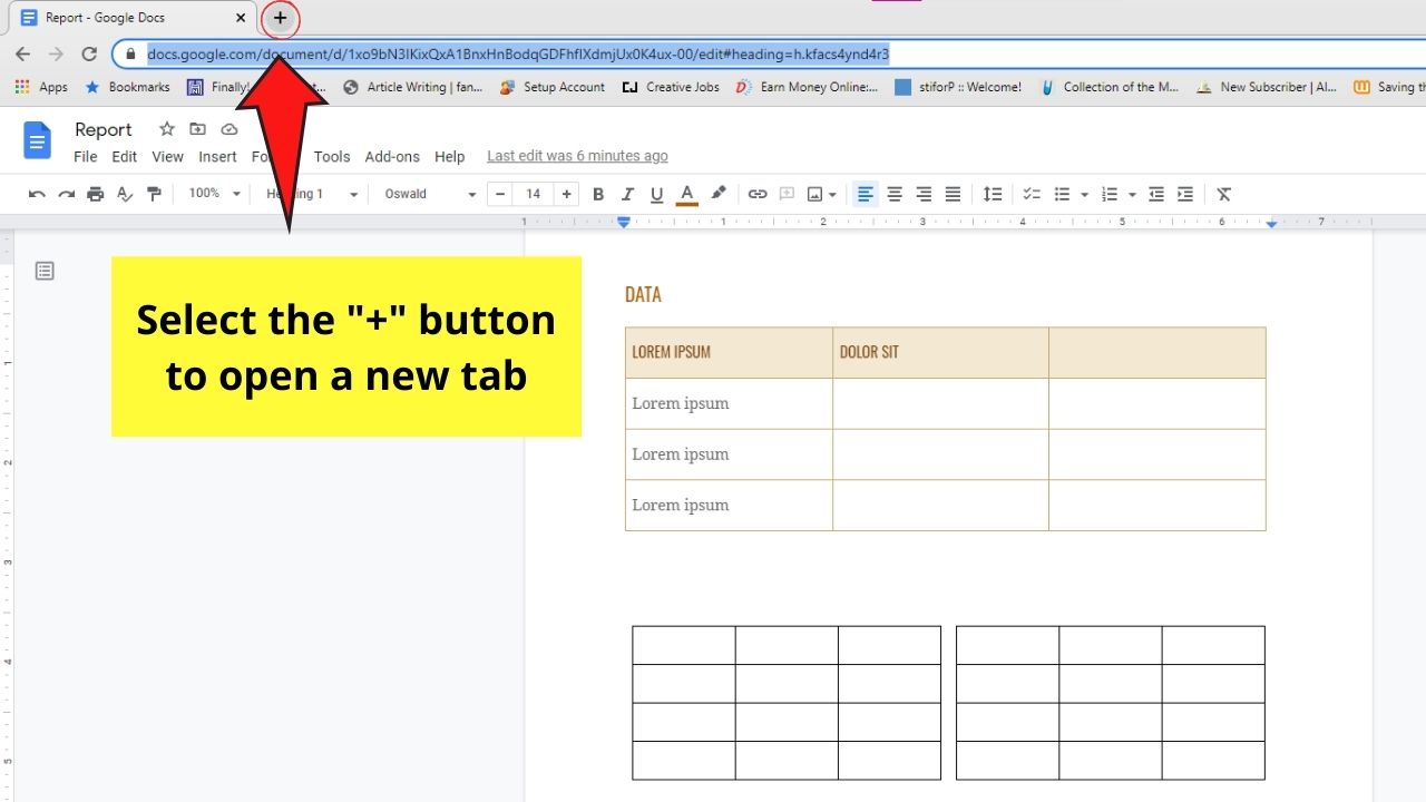 How to View Multiple Tables in Google Docs by Opening Multiple Windows Step 2.1