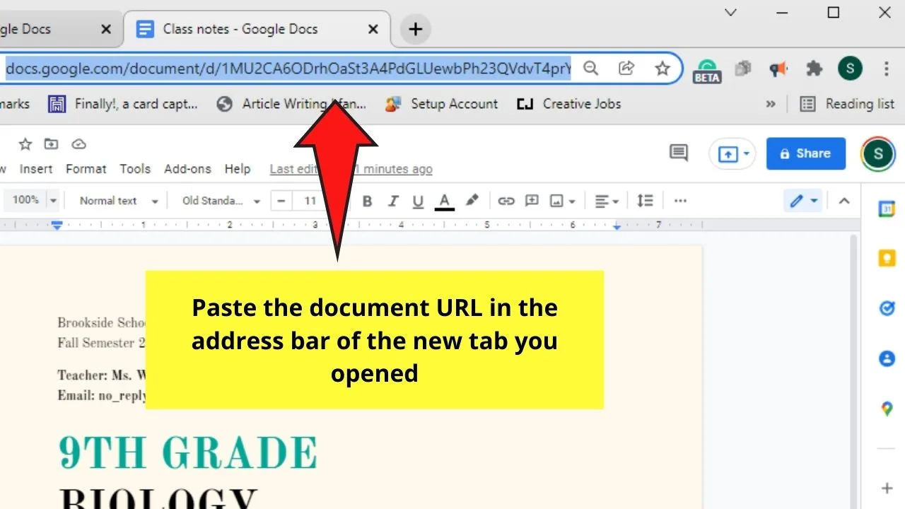How to View Two Pages Side by Side in Google Docs by Opening Multiple Windows Step 3.1