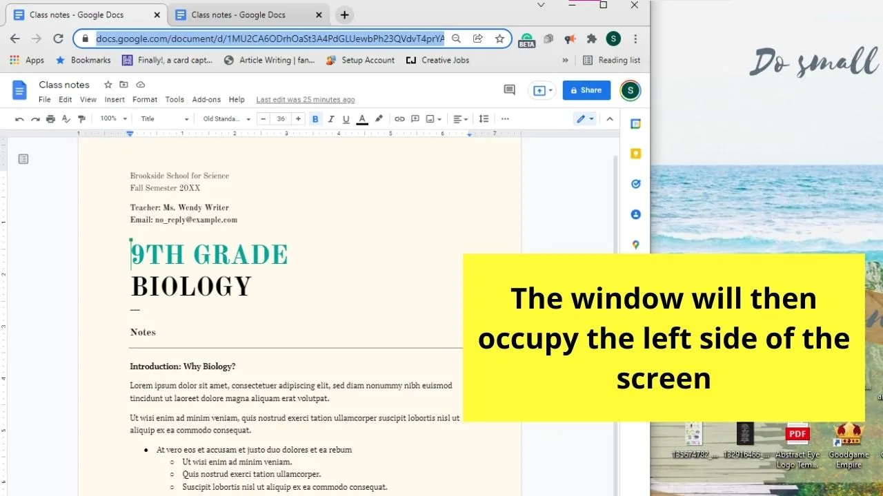 How to View Two Pages Side by Side in Google Docs by Using Keyboard Shortcuts Step 3.2