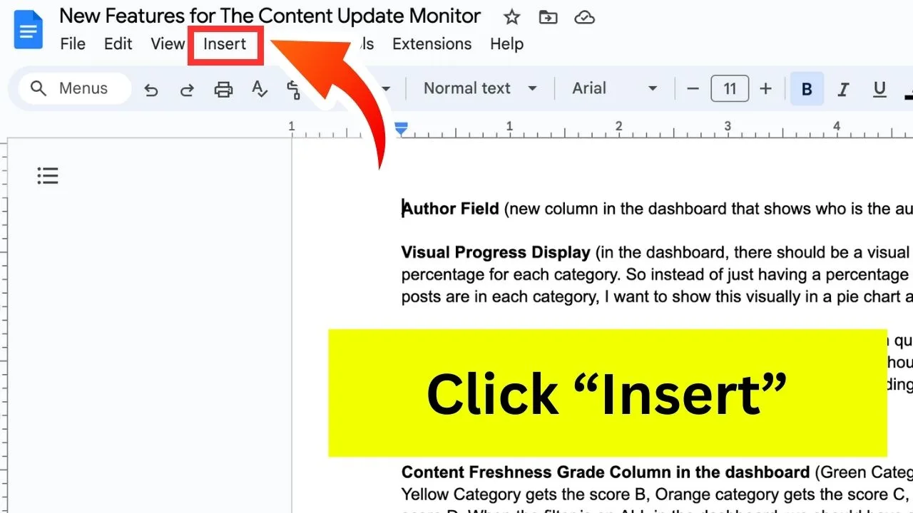 How to Add Horizontal Line in Google Docs Step 2