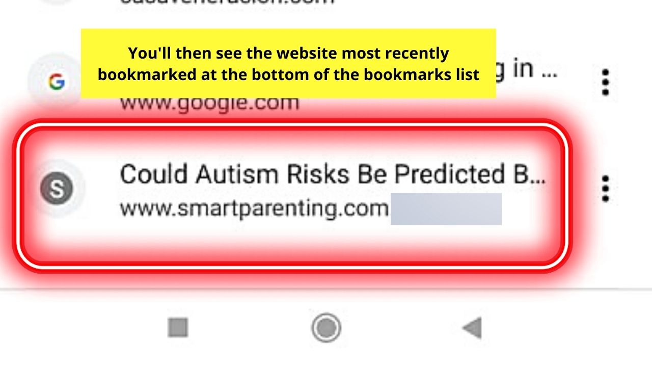 How to Bookmark in Chrome Android Step 6.2