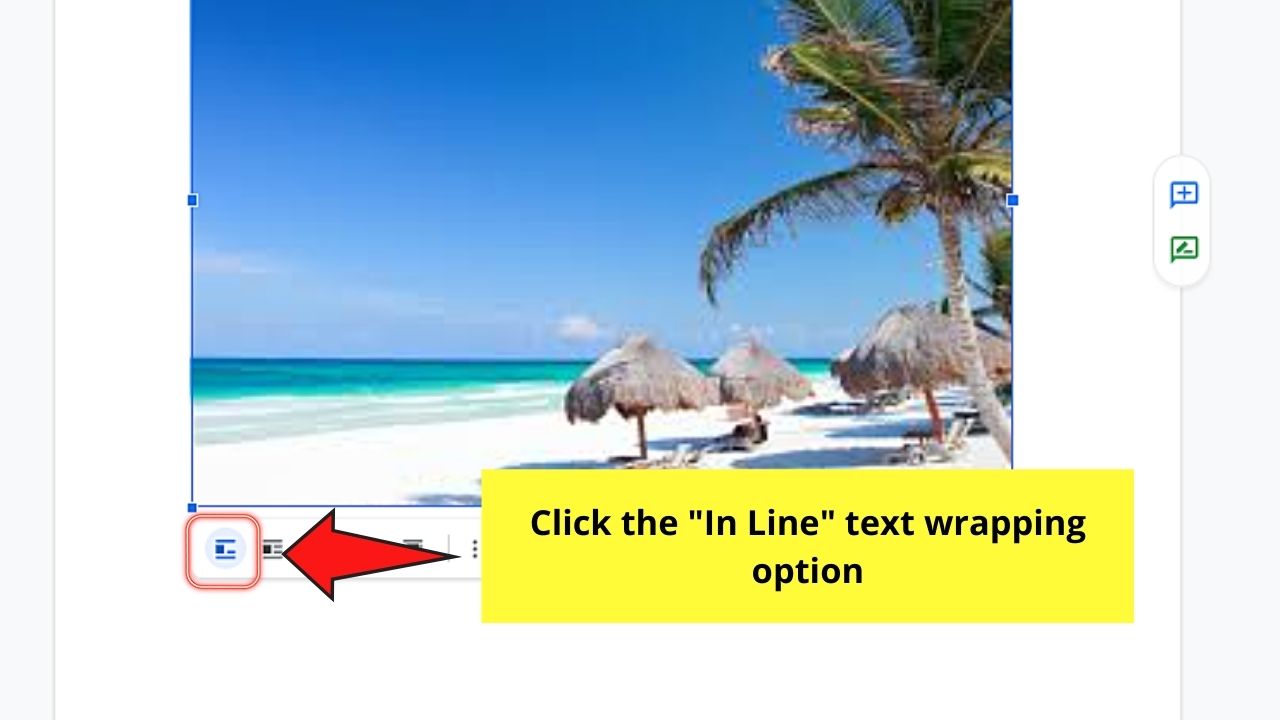 How to Caption an Image in Google Docs Using In Line Text Wrap Tool Step 2