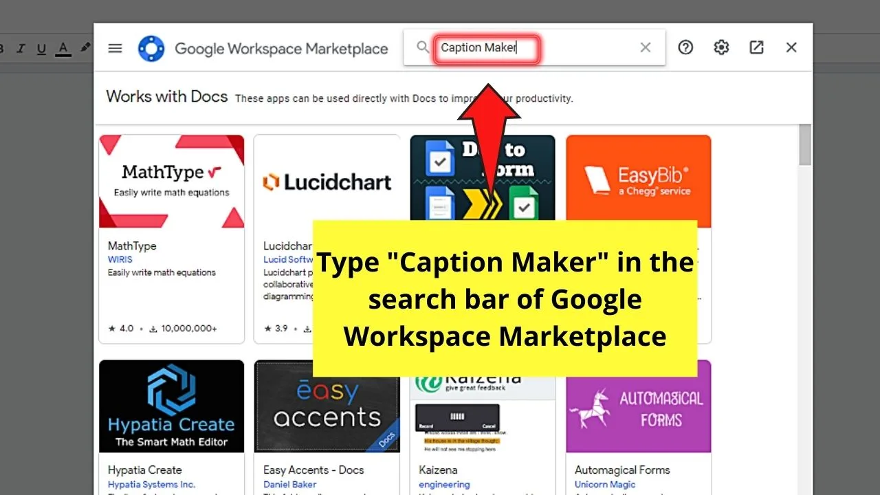 How to Caption an Image in Google Docs with Caption Maker Step 3.1