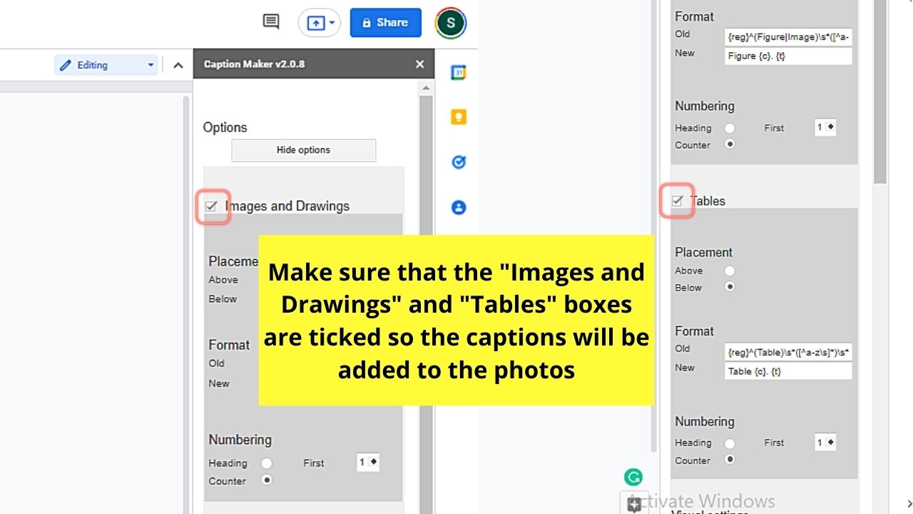 How to Caption an Image in Google Docs with Caption Maker Step 6.2