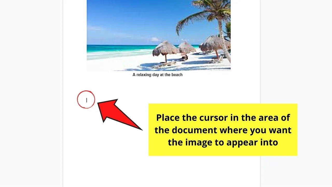 How to Caption an Image in Google Docs with the Drawing Tool Step 1