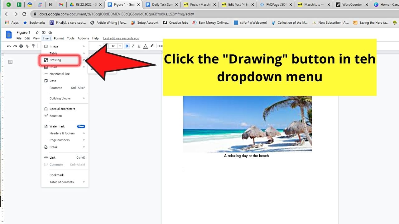 How to Caption an Image in Google Docs with the Drawing Tool Step 3