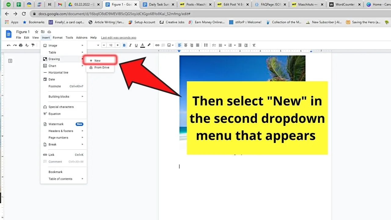 How to Caption an Image in Google Docs with the Drawing Tool Step 4
