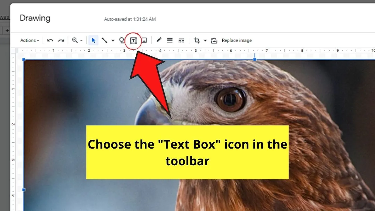 How to Caption an Image in Google Docs with the Drawing Tool Step 6