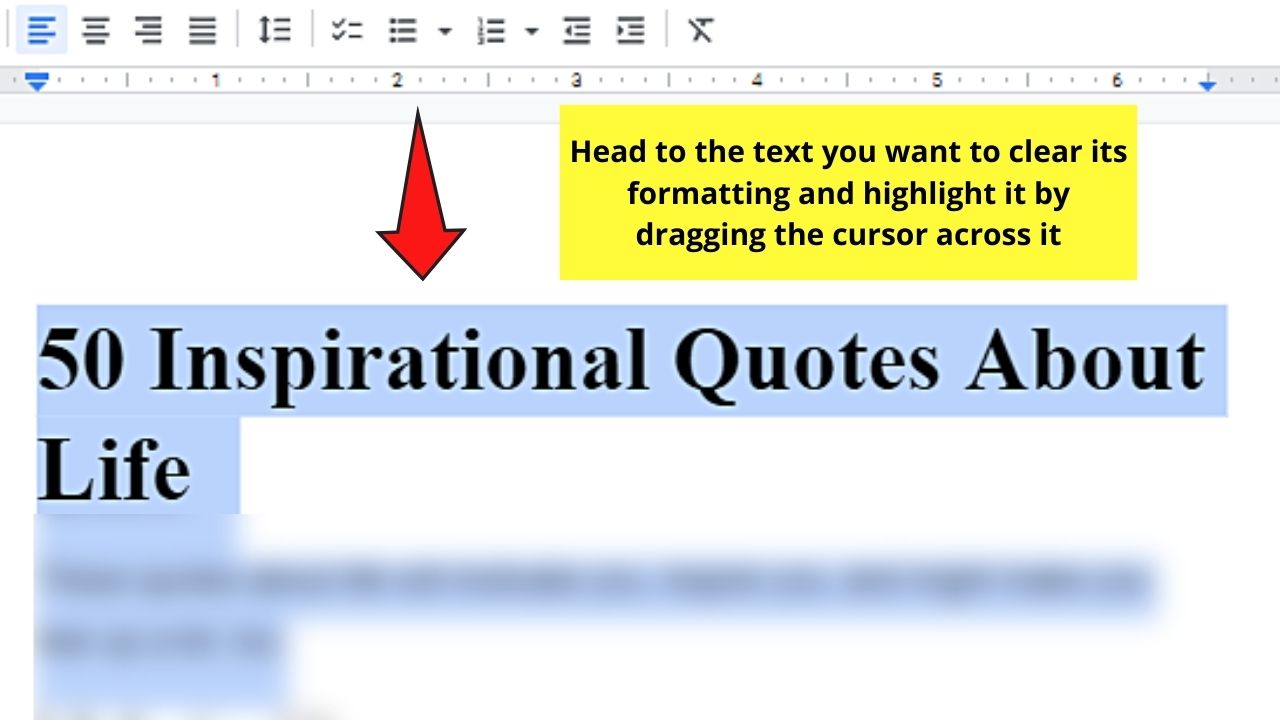 How to Clear Formatting in Google Docs The Basic Method Step 2.1
