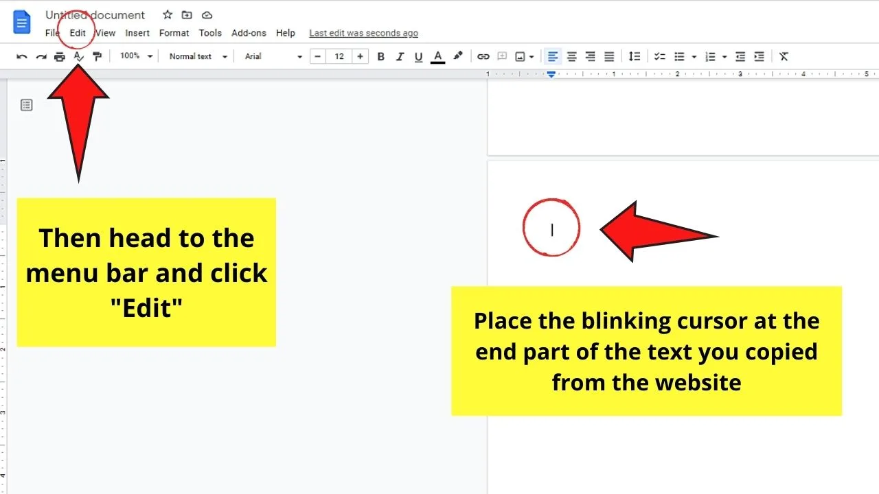 How to Clear Formatting in Google Docs through Pasting without Formatting Step 4