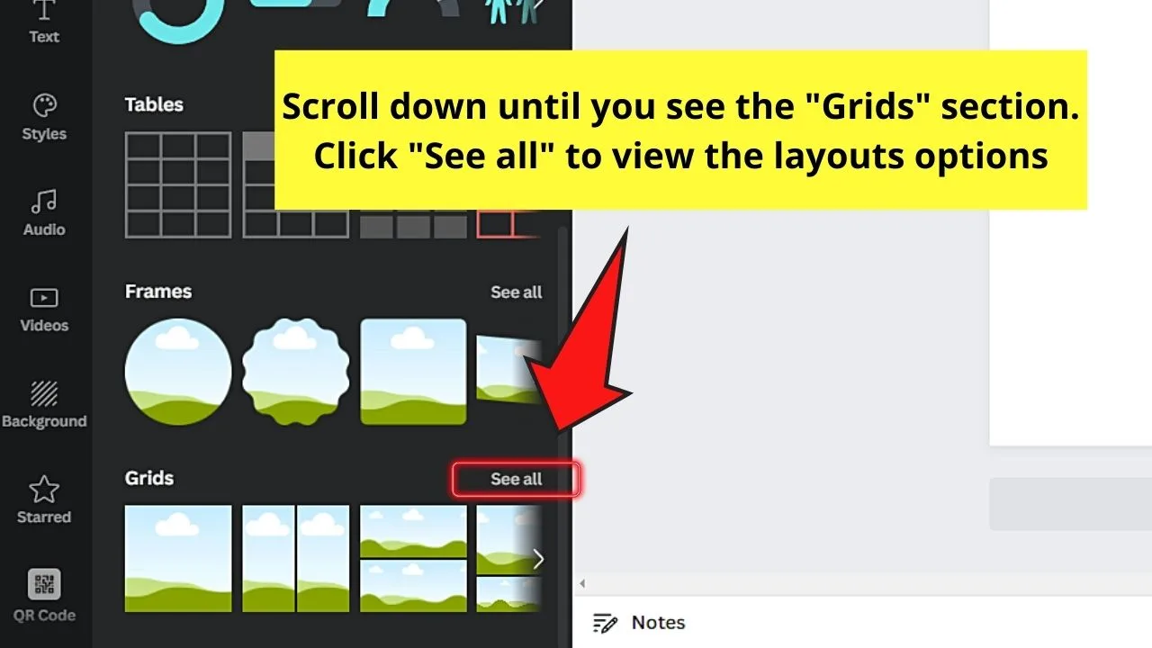 How to Create a Slideshow in Canva Using Grids Step 2.1