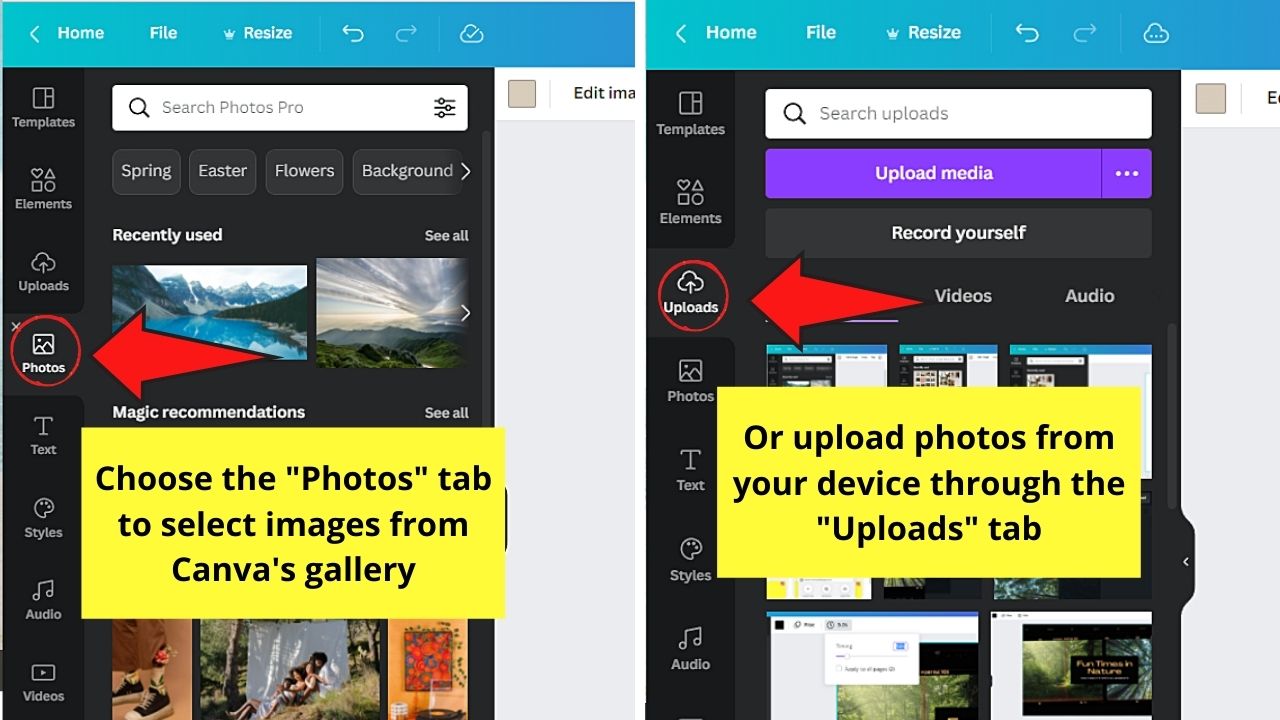 How to Create a Slideshow in Canva Using Photo Collage Templates Step 4