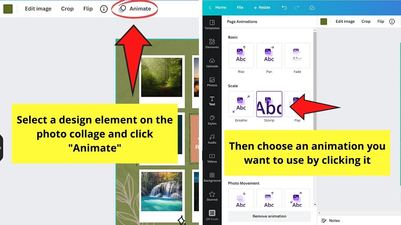 How to Create a Slideshow in Canva Using Photo Collage Templates Step 7.1