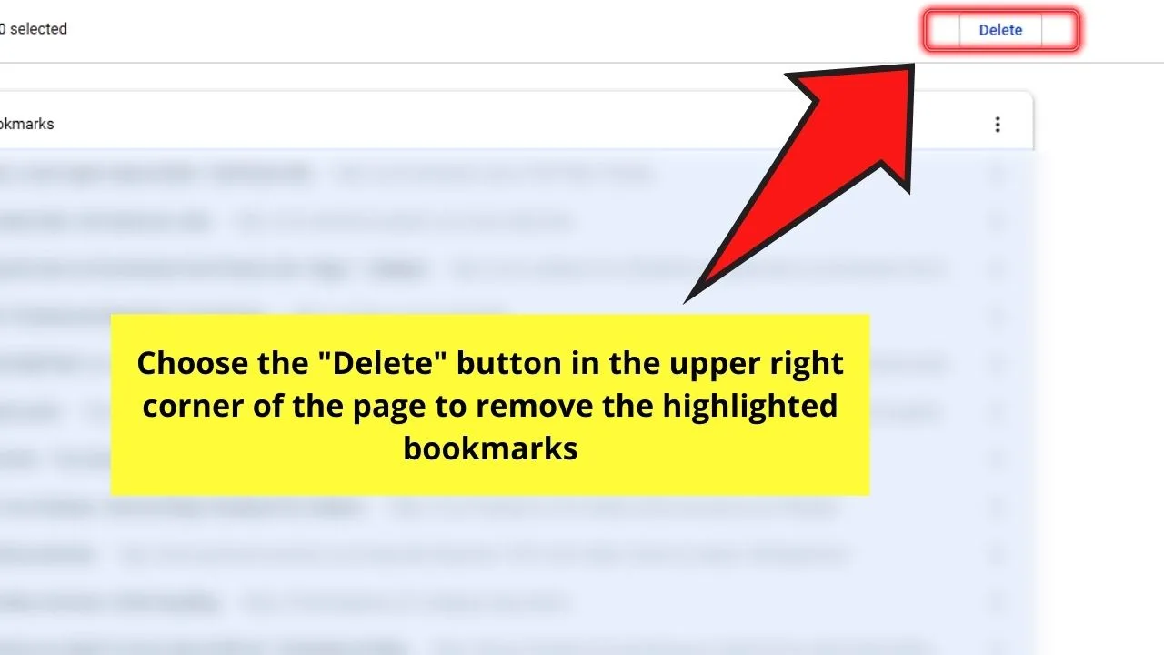 How to Delete Bookmarks in Chrome through the Bookmark Manager Step 7