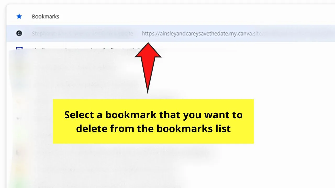 How to Delete Bookmarks in Chrome through the Bookmark Manager Step 5