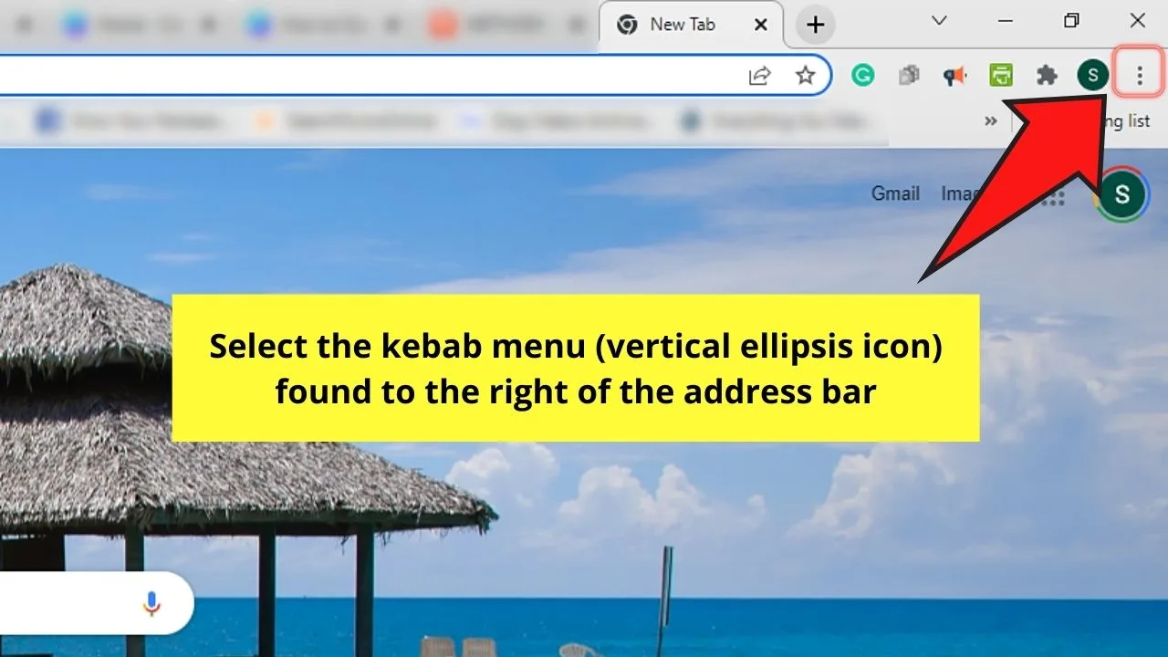 How to Delete Bookmarks in Chrome through the Bookmarks Bar Step 1