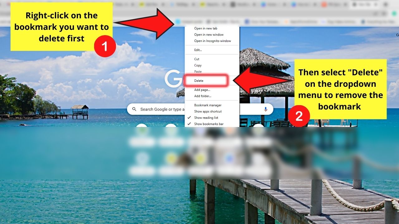 How to Delete Bookmarks in Chrome through the Bookmarks Bar Step 4