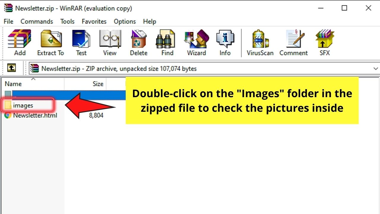 How to Download Images from Google Docs as a Web Page File Step 5.1