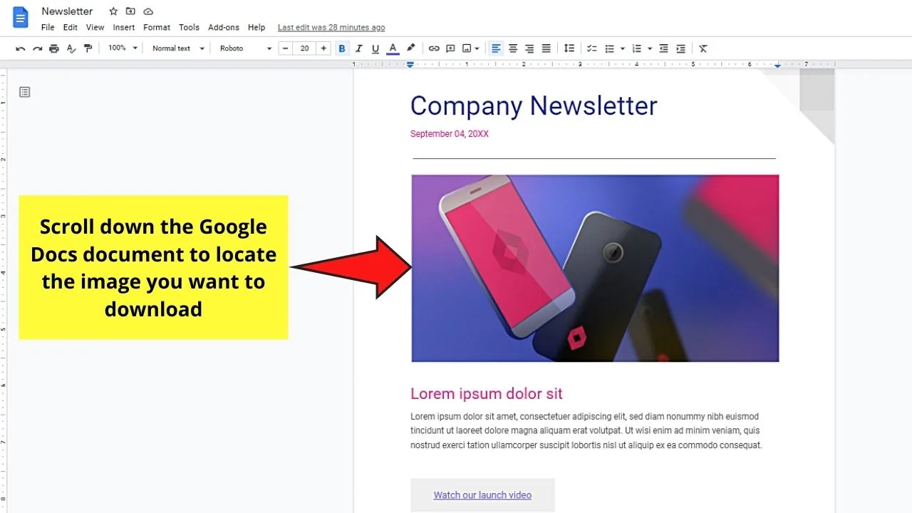 How to Download Images from Google Docs by Saving them In Keep Notes Step 1