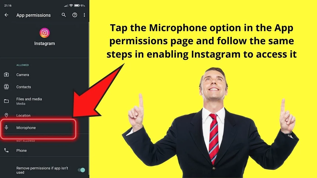 How to Enable Camera Access on Instagram Step 6.1