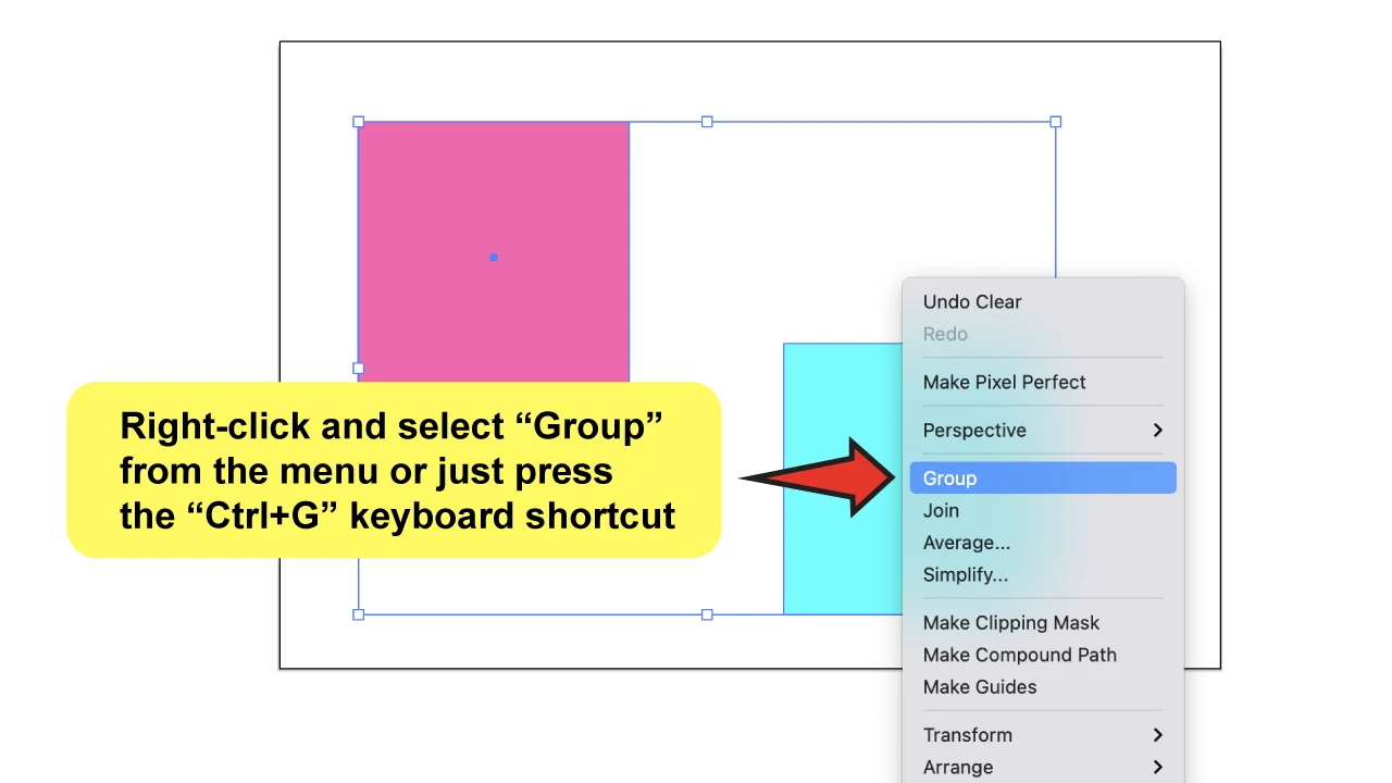 How to Group in Illustrator Step 3a