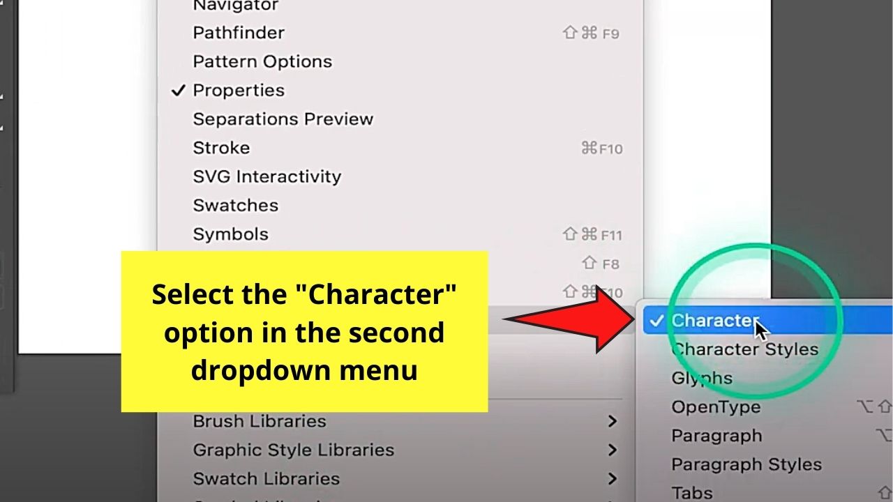 How to Make Text Bigger in Illustrator Using the Character Window Step 3.1