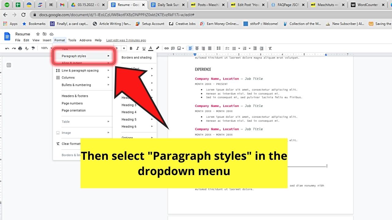 How to Make a Horizontal Line in Google Docs by Adding Horizontal Paragraph Borders Step 2
