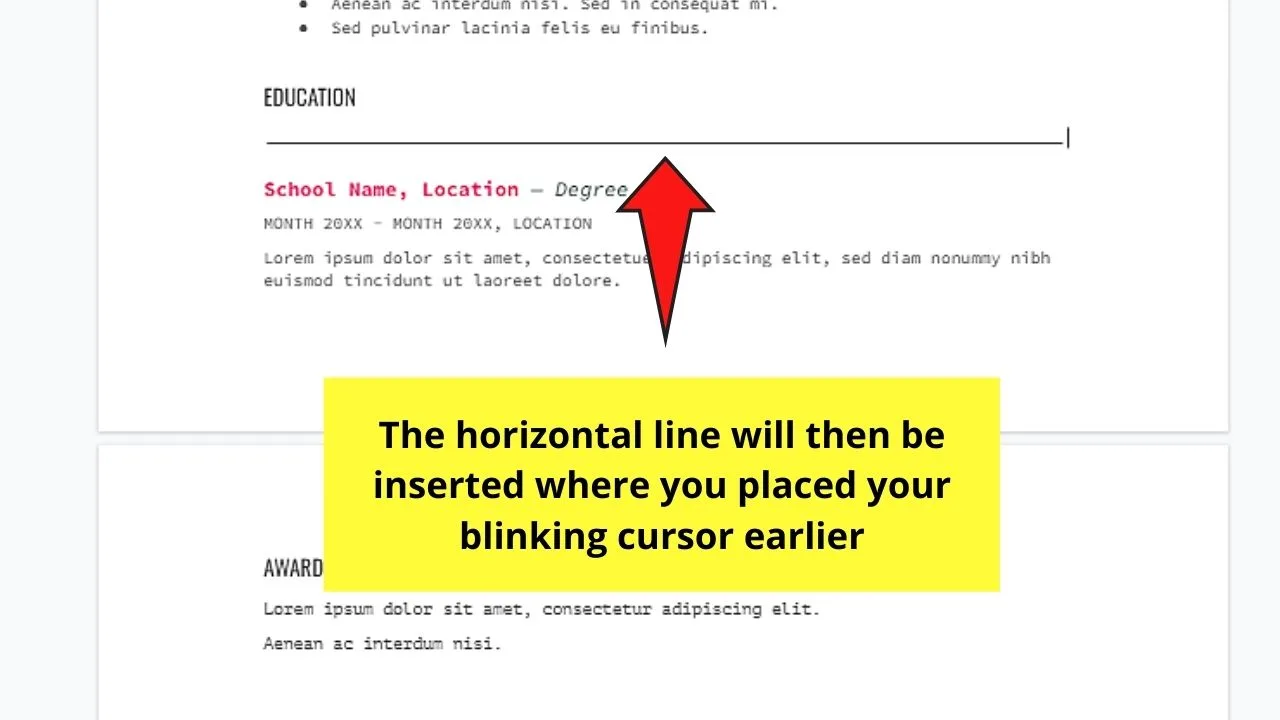 How to Make a Horizontal Line in Google Docs through the Drawing Tool Step 8.2